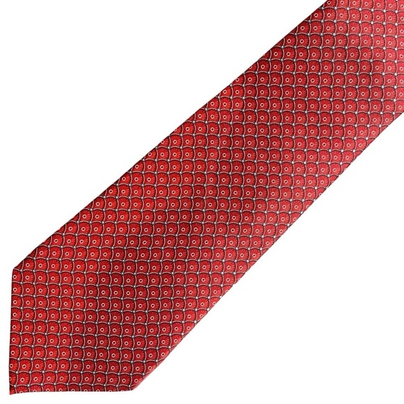 VALENTINO Baroque Silk Geometric Scallop Pattern Tie Made in Italy - Picture 3 of 9